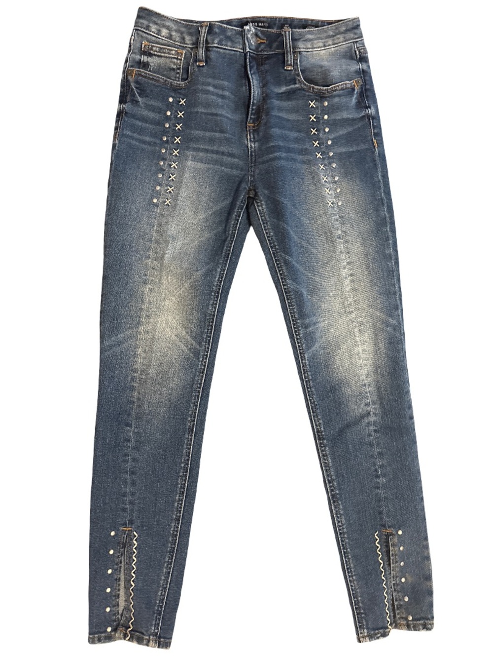 Miss Me Blue Studded Skinny Jeans